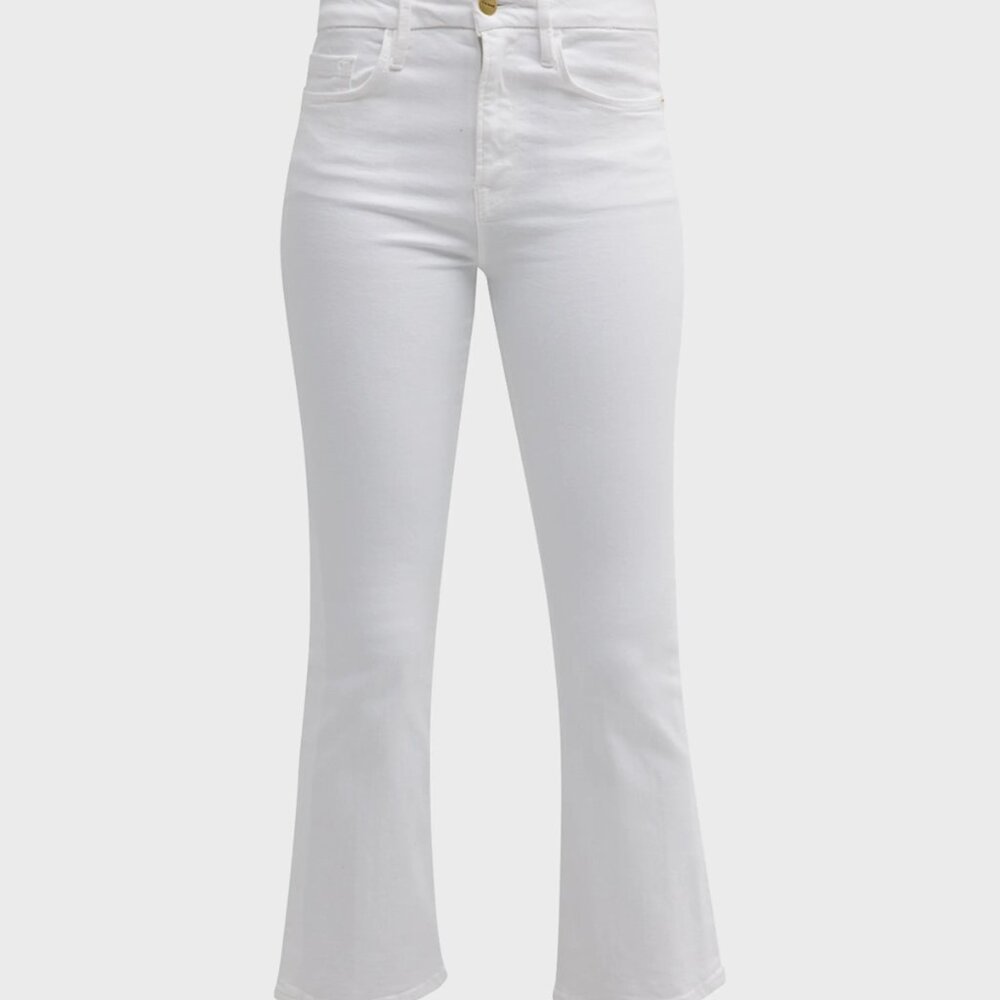 NEW - FRAME Le Crop Mini Boot - White  Size 25